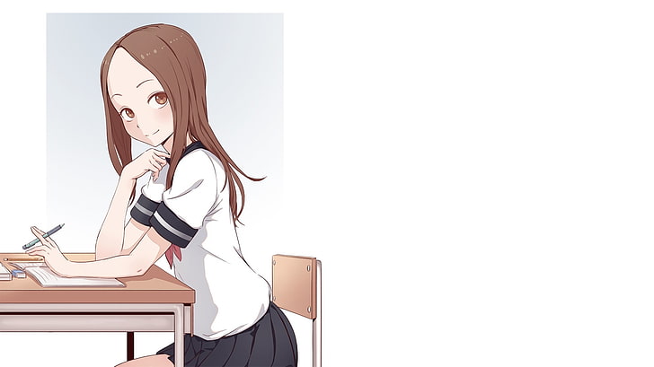Karakai Jouzu No Takagi-San, Takagi, Stuhl, Schuluniform, Anime, HD-Hintergrundbild