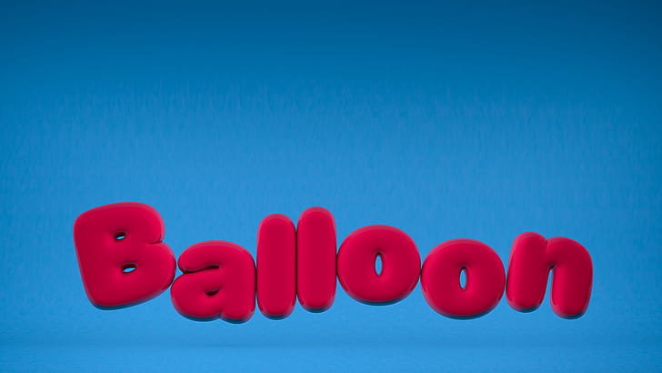 balon, pakaian biru, pink, 3D, Cinema 4D, Photoshop, permen, tipografi, Wallpaper HD