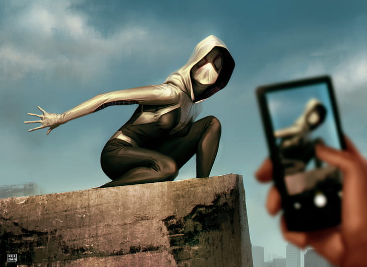 Spider-Gwen, Spider Gwen, oeuvre d'art, art numérique, Spider-Man, Fond d'écran HD