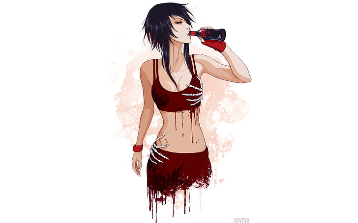 A, blood, bottle, girl, Glove, hands, of, skeleton, vampire, HD wallpaper |  Wallpaperbetter