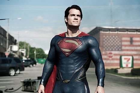 Супермен, фильм, фильм, костюм, Супермен, фильм, фильмы, комиксы DC, Человек из стали, Генри Кавилл, HD обои HD wallpaper