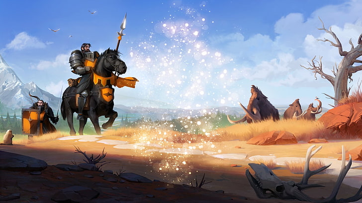 Video Game, Albion Online, Knight, Mammoth, Warrior, HD wallpaper