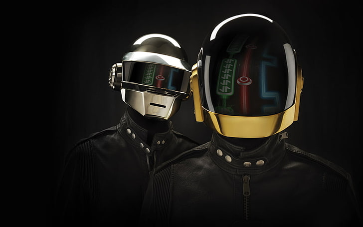 helm coklat dan hitam, Daft Punk, robot, helm, musik, Wallpaper HD