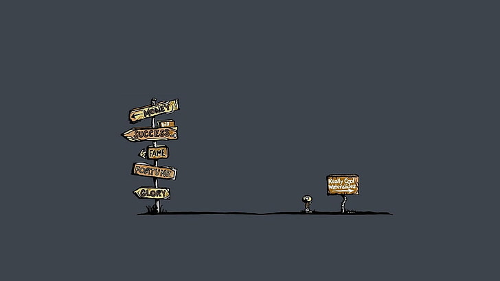 wooden road signage illustration, pointer, drawing, direction, HD wallpaper