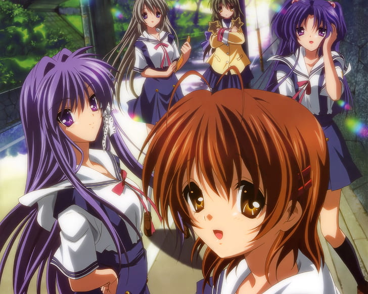 Anime, Clannad, Fuuko Ibuki, Kotomi Ichinose, Kyou Fujibayashi, Nagisa Furukawa, Tomoyo Sakagami, HD-Hintergrundbild