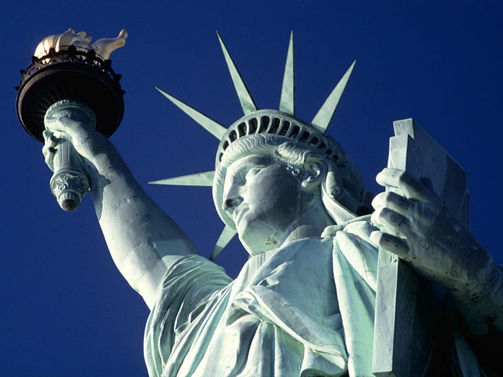 تمثال الحرية مدينة نيويورك ، المدينة ، نيويورك ، الحرية ، تمثال، خلفية HD