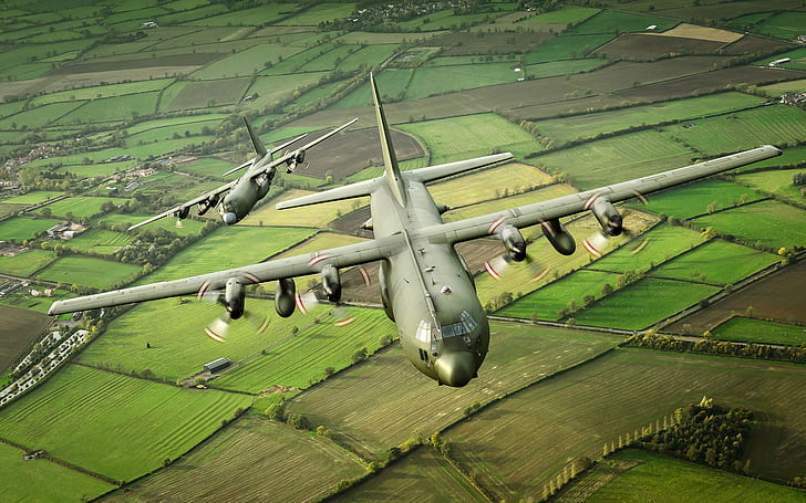 Военен транспортен самолет Херкулес C-130K, Херкулес, Военен, Транспорт, Самолет, HD тапет