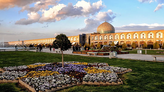 iran, naqsh-e jahan square, isfahan, square, asia, HD wallpaper HD wallpaper