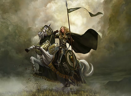 戦士、馬、乗馬、戦士、馬、乗馬、 HDデスクトップの壁紙 HD wallpaper