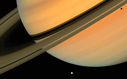 Сатурн, планетарные кольца, космос, Солнечная система, цифровое искусство, HD обои HD wallpaper
