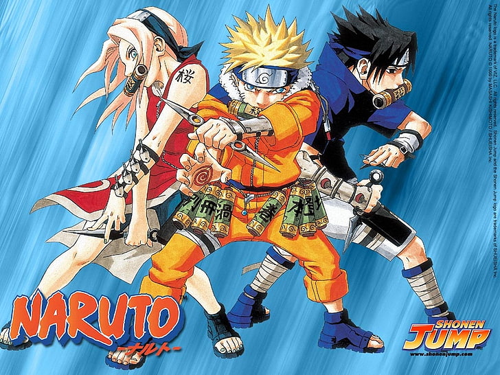 Naruto Shonen Jump papel de parede, Anime, Naruto, Naruto Uzumaki, Sakura Haruno, Sasuke Uchiha, HD papel de parede