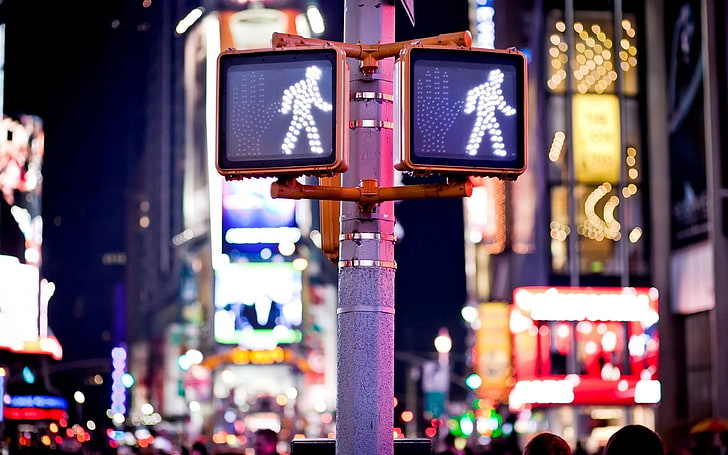 ニューヨークの交通標識シティHD Wallpapを歩き続けます。、 HDデスクトップの壁紙