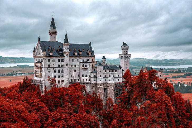 Alemanha, turismo, castelo neuschwanstein, viagem, bavaria, HD papel de parede