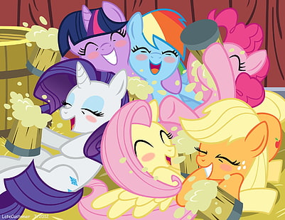 TV Şovu, My Little Pony: Arkadaşlık Magic, Applejack (My Little Pony), Fluttershy (My Little Pony), Pinkie Pie, Gökkuşağı Dash, Nadirlik (My Little Pony), Alacakaranlık Sparkle, HD masaüstü duvar kağıdı HD wallpaper