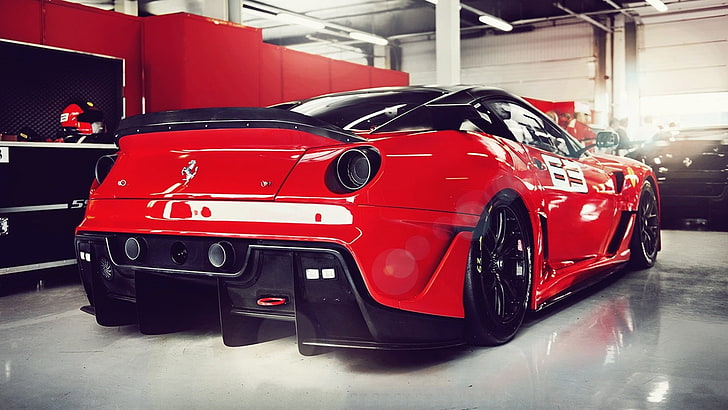 coche, Ferrari, Ferrari 599XX, coches rojos, Fondo de pantalla HD