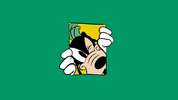Fondo de pantalla de Goofey, Minimalismo, Verde, Walt Disney, Goof, Goofy, Fondo verde, Fondo de pantalla HD