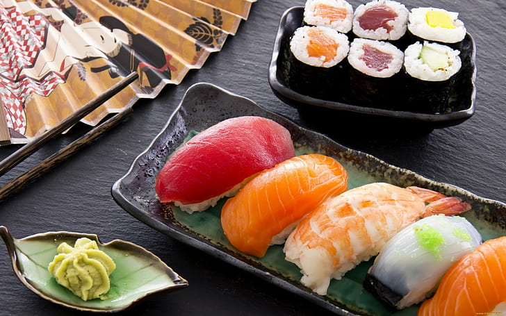 food, sushi, HD wallpaper