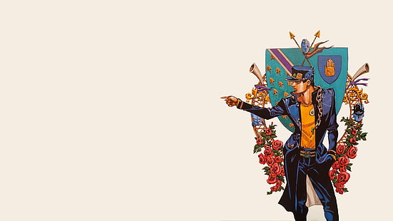 Аниме, Странное Приключение Джоджо, Джотаро Кудзё, Звезда Платинум (Странное Приключение Джоджо), Мир (Странное Приключение Джохо), HD обои HD wallpaper