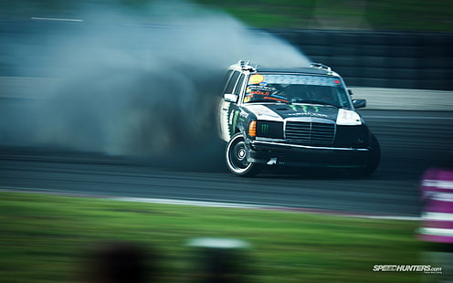 Mercedes Drift Smoke Motion Blur HD, автомобили, размазване, движение, мерцедес, дим, дрейф, HD тапет HD wallpaper