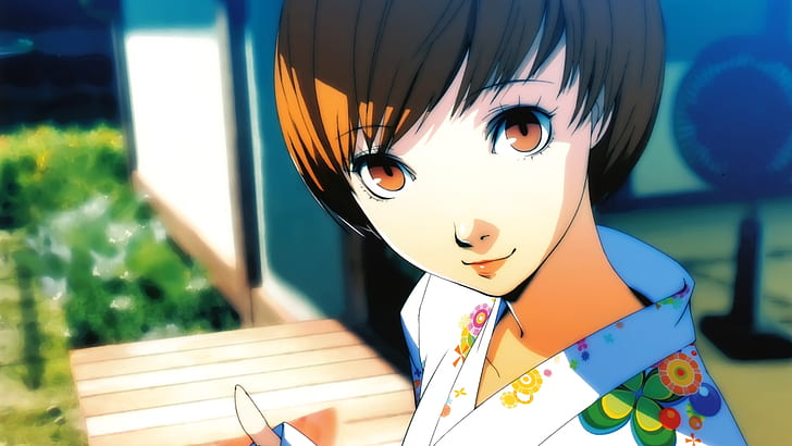 Persona 4 Anime Chie Satonaka Kimono HD, วีดีโอเกมส์, อะนิเมะ, 4, persona, satonaka, chie, kimono, วอลล์เปเปอร์ HD