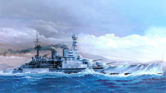Warships, Royal Navy, Battlecruiser, HMS Repulse (1916), Warship, HD wallpaper HD wallpaper