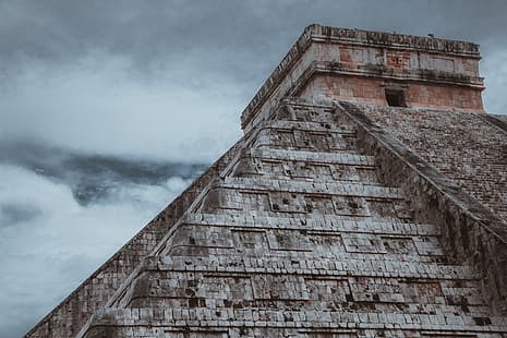 пирамида, Чичен Ица, Мексико, HD тапет HD wallpaper