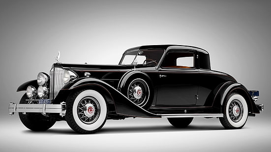 vehículo negro clásico, rolls royce, autos antiguos, autos clásicos, vista lateral, Fondo de pantalla HD HD wallpaper