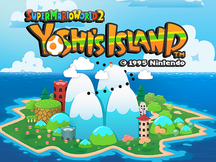 Yoshi, Super Mario, Yoshi's Island, Super Mario World 2, video games, HD wallpaper