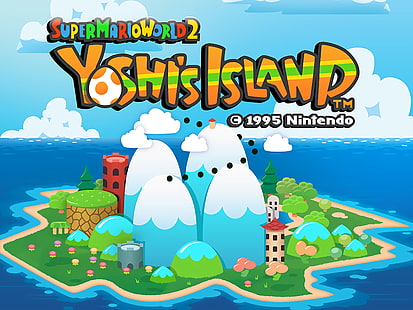 Йоши, Супер Марио, Остров Йоши, Супер Марио Мир 2, видеоигры, HD обои HD wallpaper