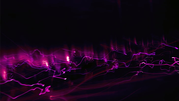black and purple illustration, abstract, lights, digital art, HD wallpaper