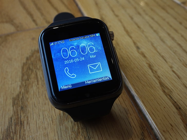 black watch, smartwatch, gadget, watch, HD Wallpaper