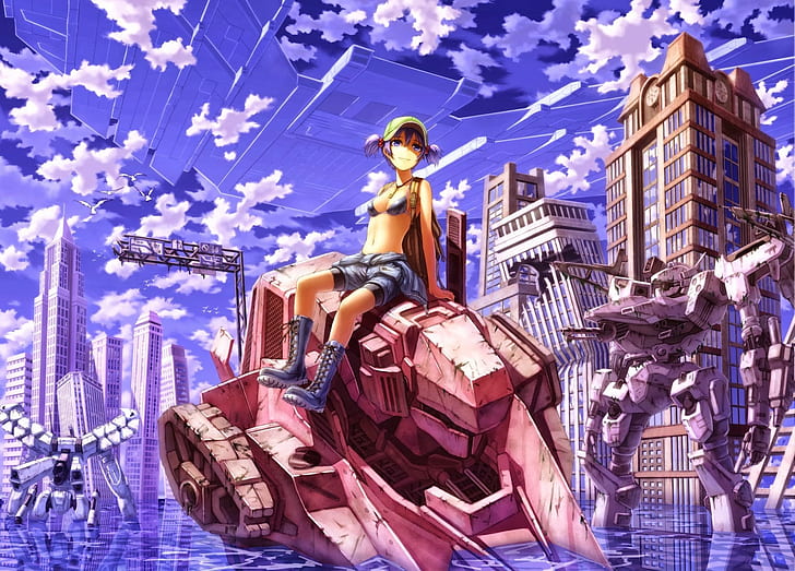 anime girls, Kawashiro Nitori, anime, Armored Core: For Answer, mech, HD wallpaper