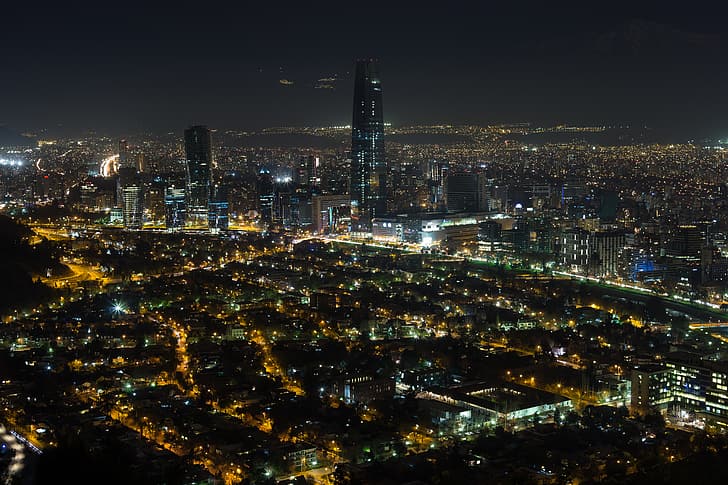 Nacht, Chile, noche, Santiago, Santiago de Chile, HD-Hintergrundbild