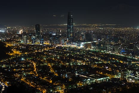 noc, Chile, noche, Santiago, Santiago de Chile, Tapety HD HD wallpaper