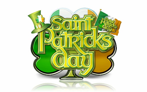 Праздник, День Святого Патрика, Клевер, Флаг Ирландии, HD обои HD wallpaper