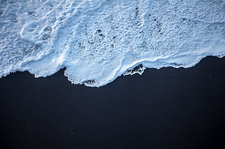 costa, areia, água, oceano pacífico, HD papel de parede