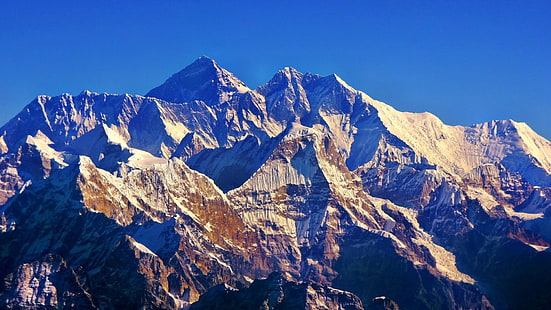 nature, mountain, mountain range, peaks, cliff, rock, mount everest, nepal, HD wallpaper HD wallpaper