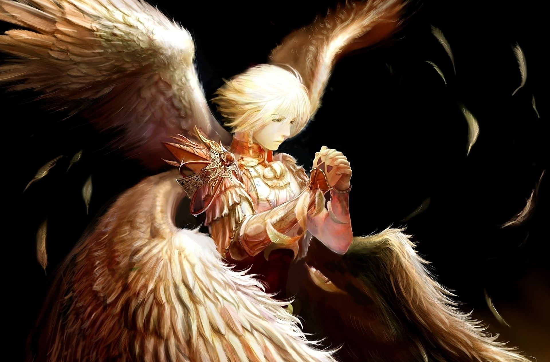 rooster figurine, angel, wings