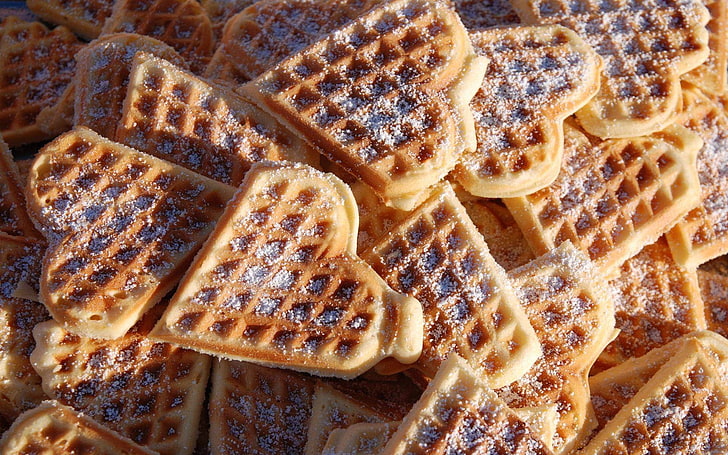 french waffles, cookies, butter cookies, cakes, HD wallpaper