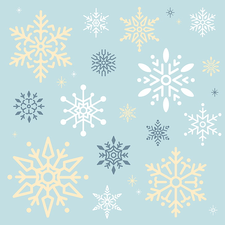 snowflakes, background, blue, vector, texture, design, HD wallpaper