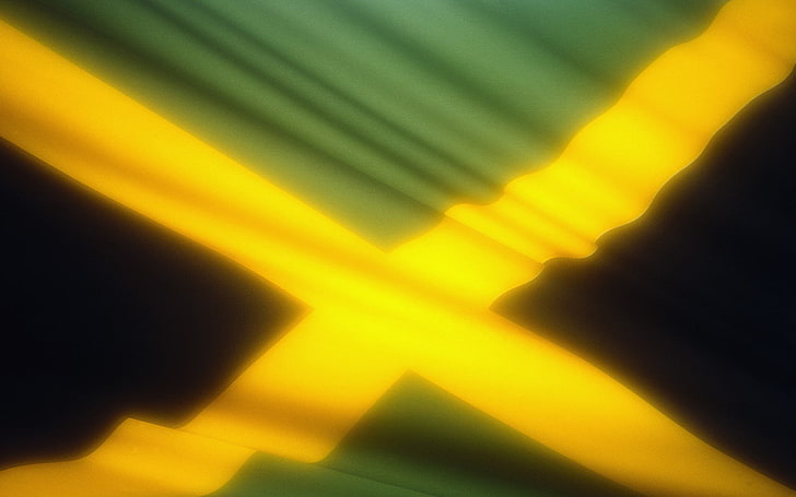 Jamaica flag, glow, flag, Jamaica, HD wallpaper