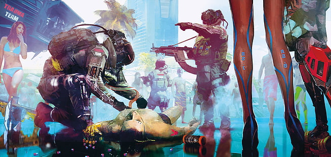 cyberpunk, cyborg, Cyberpunk 2077, videospel, HD tapet HD wallpaper
