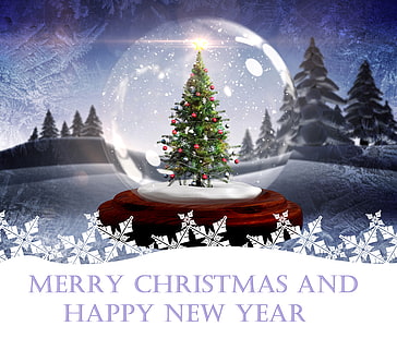 Wakacje, Boże Narodzenie, Choinka, Szczęśliwego Nowego Roku, Wesołych Świąt, Tapety HD HD wallpaper