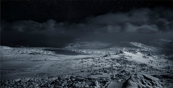 시베리아, 겨울, 풍경, 어둠, 자연, HD 배경 화면 HD wallpaper