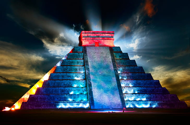Stworzone przez człowieka, Chichen Itza, piramida, Tapety HD