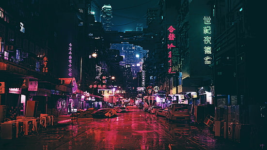 futuristisch, zukünftige Welt, Nacht, 4K, HD-Hintergrundbild HD wallpaper