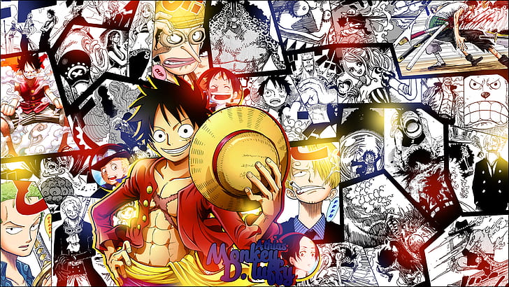 anime, One Piece, anime boys, kapelusz, Tapety HD