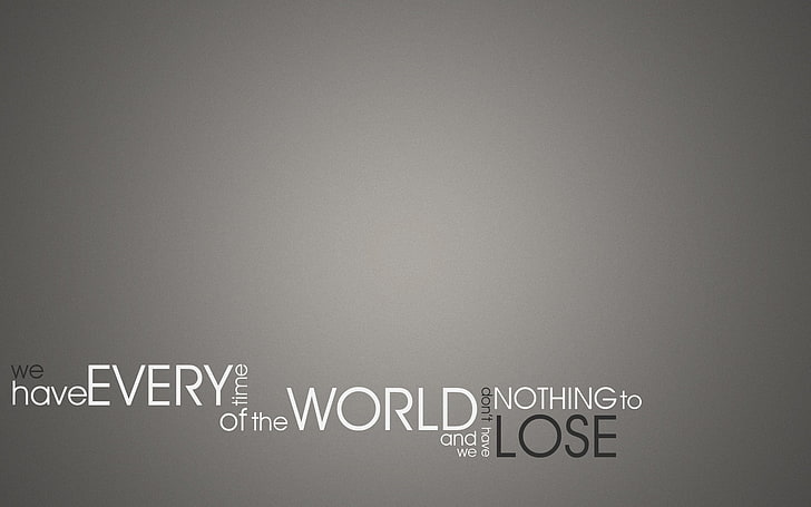 World tag cloud, the inscription, world, grey background, the phrase, lose, time, HD wallpaper