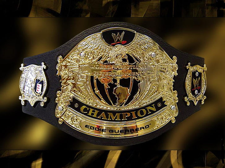 Champion Belt, black and gold WWE champion belt, WWE, HD wallpaper