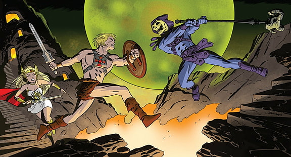 Comics, He-Man And The Masters Of The Universe, He-Man, She-Ra, Skeletor, HD wallpaper HD wallpaper